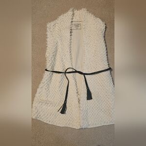 Abercrombie & Fitch Women's Alpaca Wool Blend Faux Leather Sweater Vest